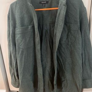 Madewell Green Herringbone Fabric